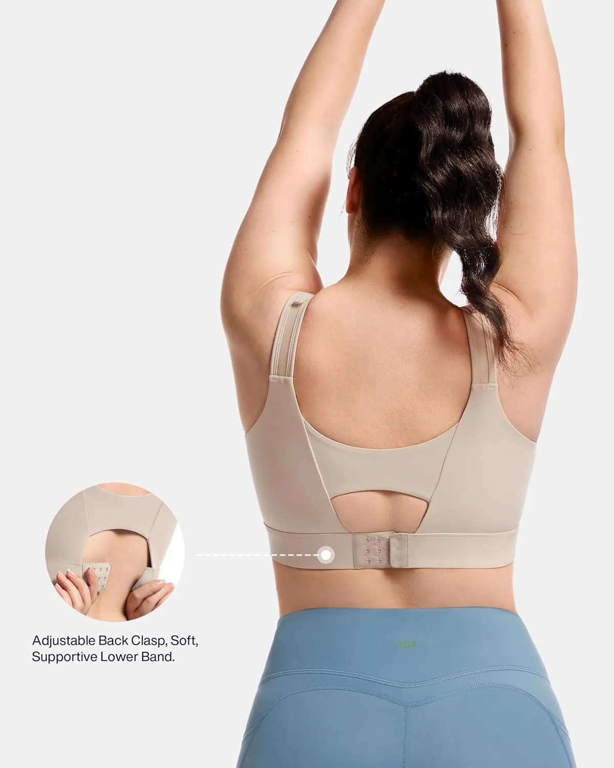 Women's Sports Bra Wirefree Adjustable Medium-High Support Everyday Wear for Large Bust Plus Size with Removable Pads