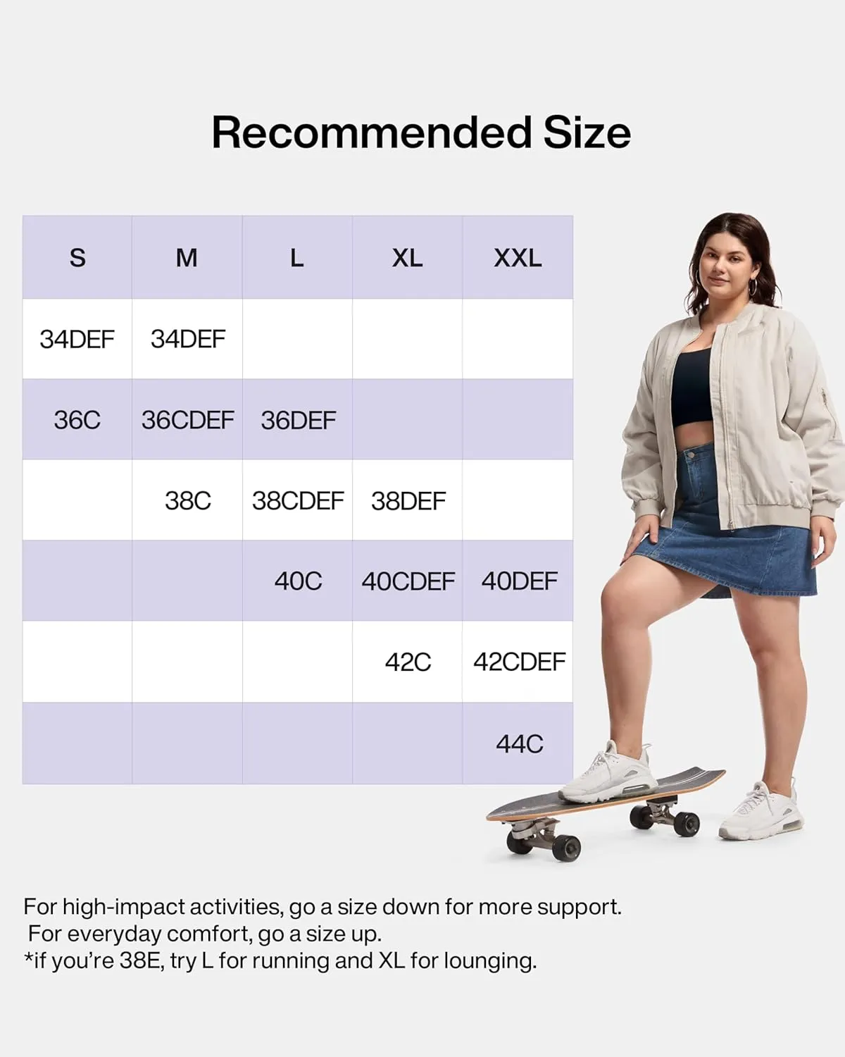 Women's Sports Bra Wirefree Adjustable Medium-High Support Everyday Wear for Large Bust Plus Size with Removable Pads