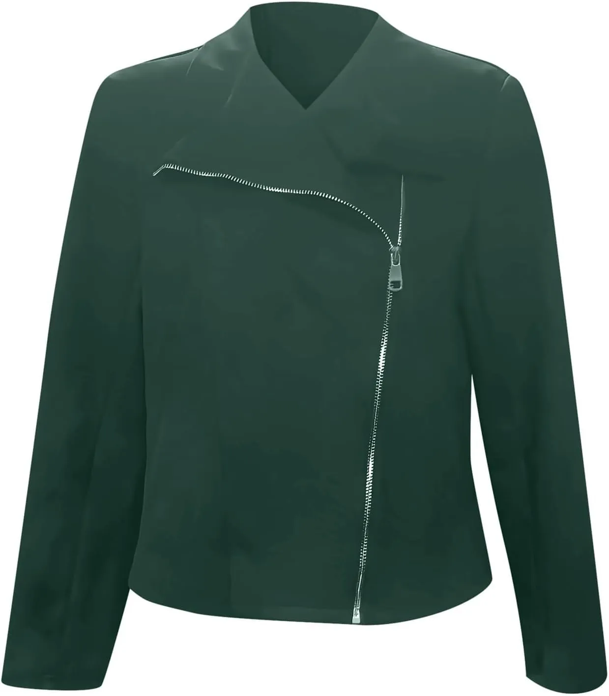 Womens Suede Jackets 2024 Fall Winter Fashion Faux Leather Outfits Dressy Zipper Cropped Coat with Pocket