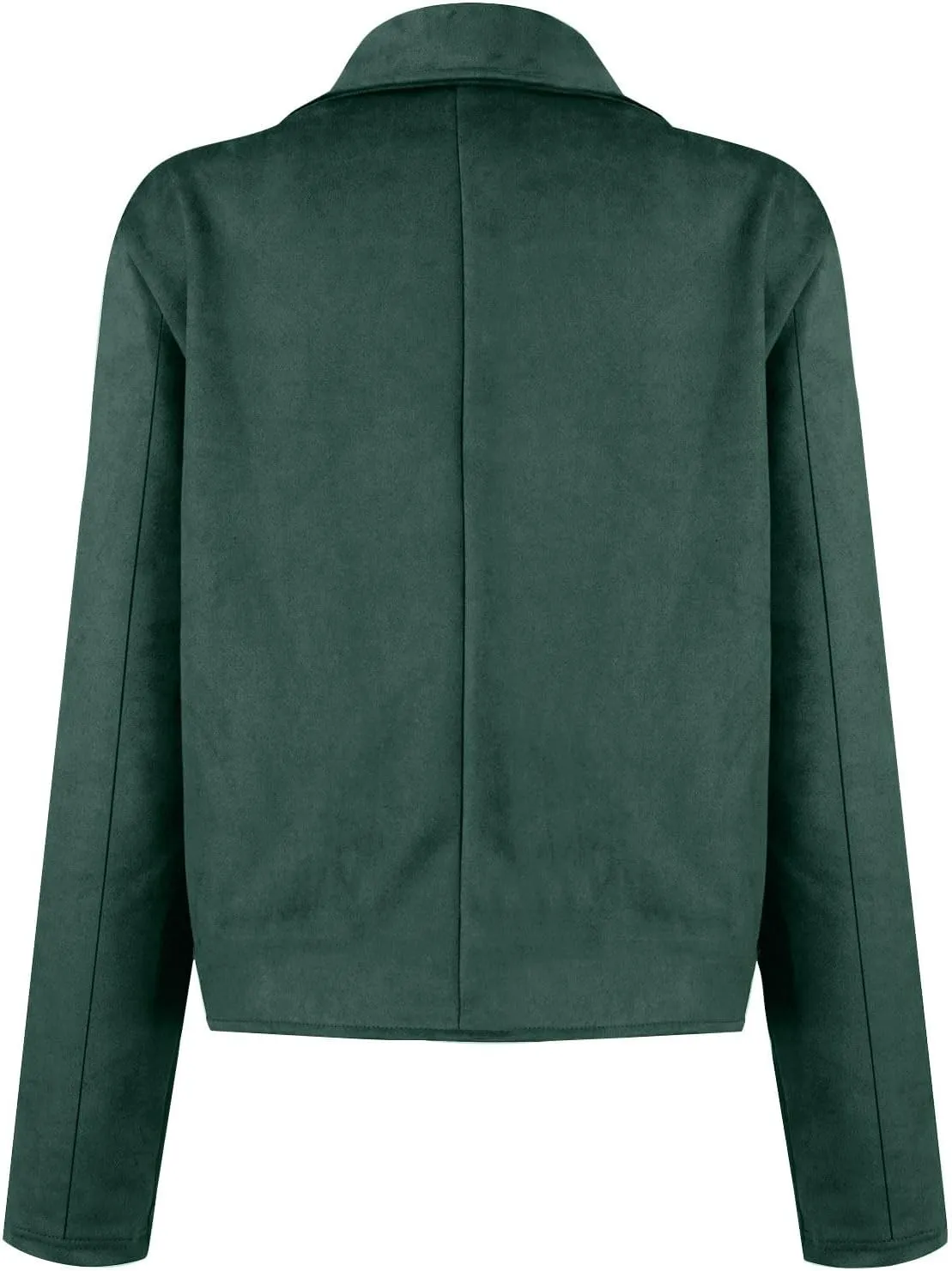 Womens Suede Jackets 2024 Fall Winter Fashion Faux Leather Outfits Dressy Zipper Cropped Coat with Pocket