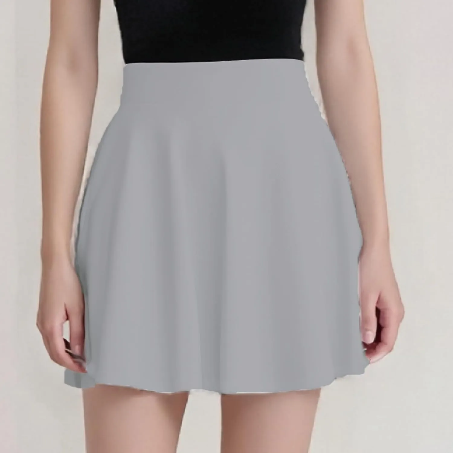 Women's Summer 2025 Basic Versatile Stretchy Flared Casual Flowy Mini Skater Skirt, M-5XL