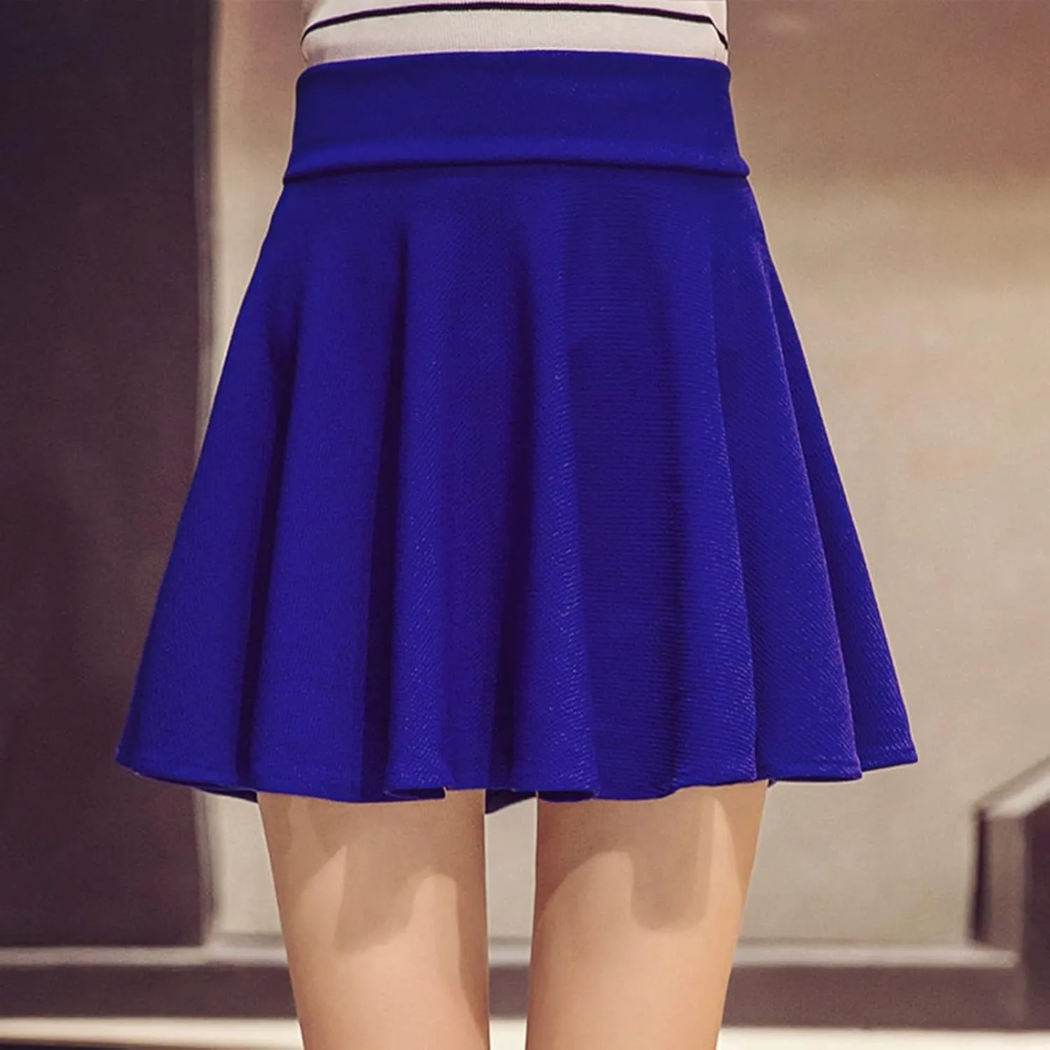 Women's Summer High Waisted Skirts Tummy Control Pleated Athletic Skirts Mini Dress Basic Versatile Flared Skirt