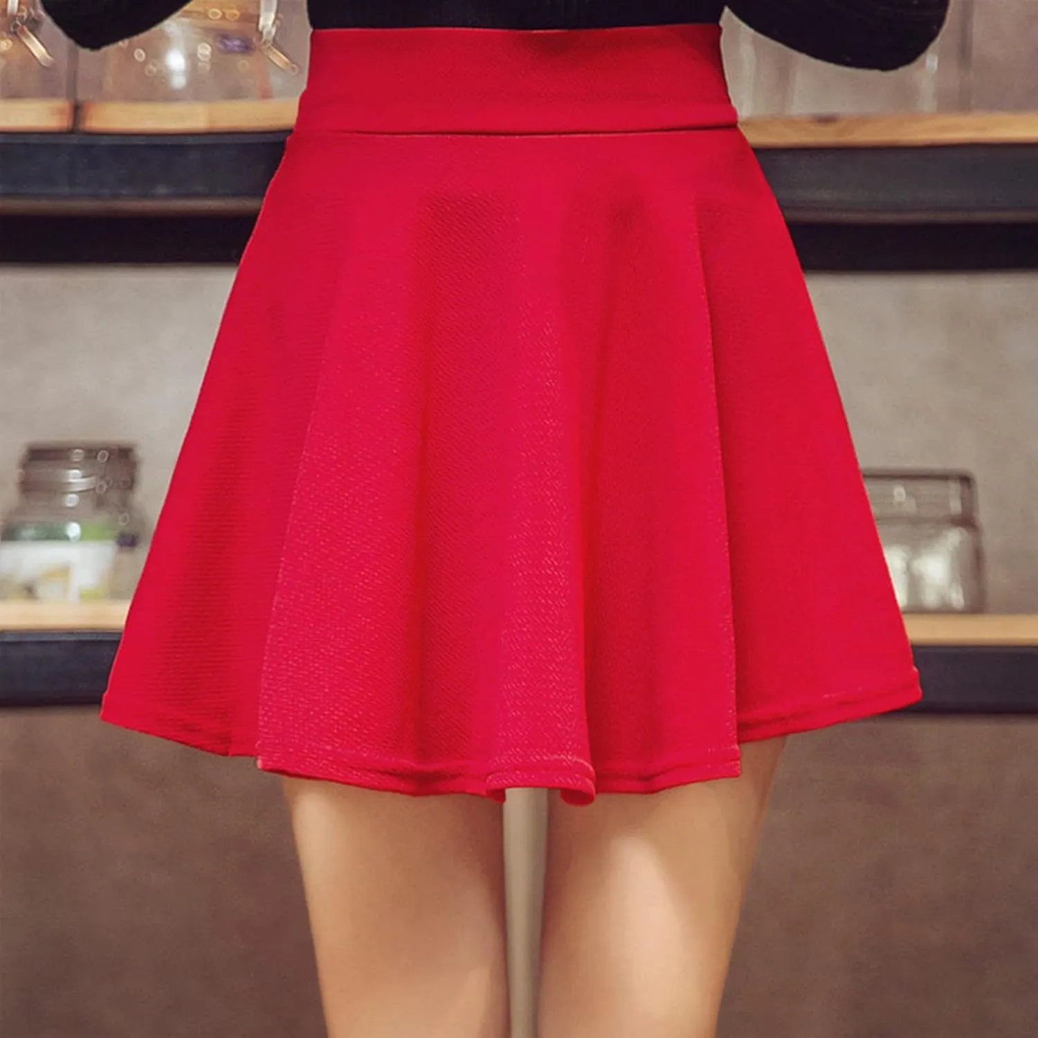 Women's Summer High Waisted Skirts Tummy Control Pleated Athletic Skirts Mini Dress Basic Versatile Flared Skirt
