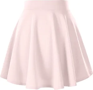 Women's Summer High Waisted Skirts Tummy Control Pleated Athletic Skirts Mini Dress Basic Versatile Flared Skirt