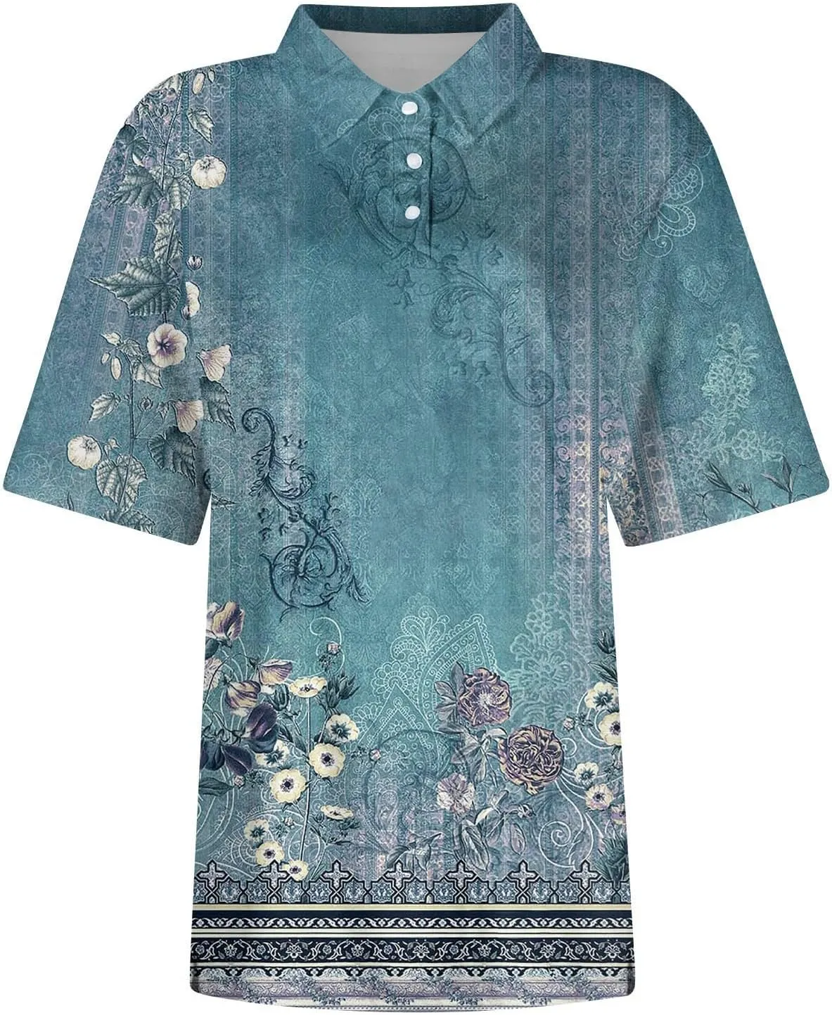 Women's T-Shirts Golf Short Sleeve Summer Blouses Button Down Collared Tops Vneck Blouses Flattering Clothes