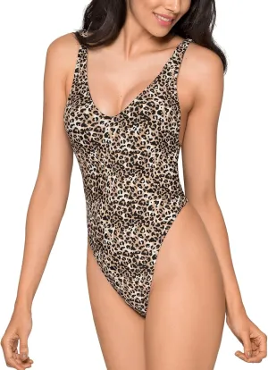 Women's Thong One Piece Swimsuit Sexy High Cut Bathing Suits
