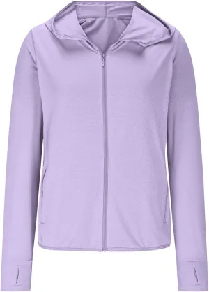 Women's UPF 50  Sun Protection Jacket Summer Long Sleeve UV Shirts Lightweight Zip Up Hoodie for Outdoor Hiking