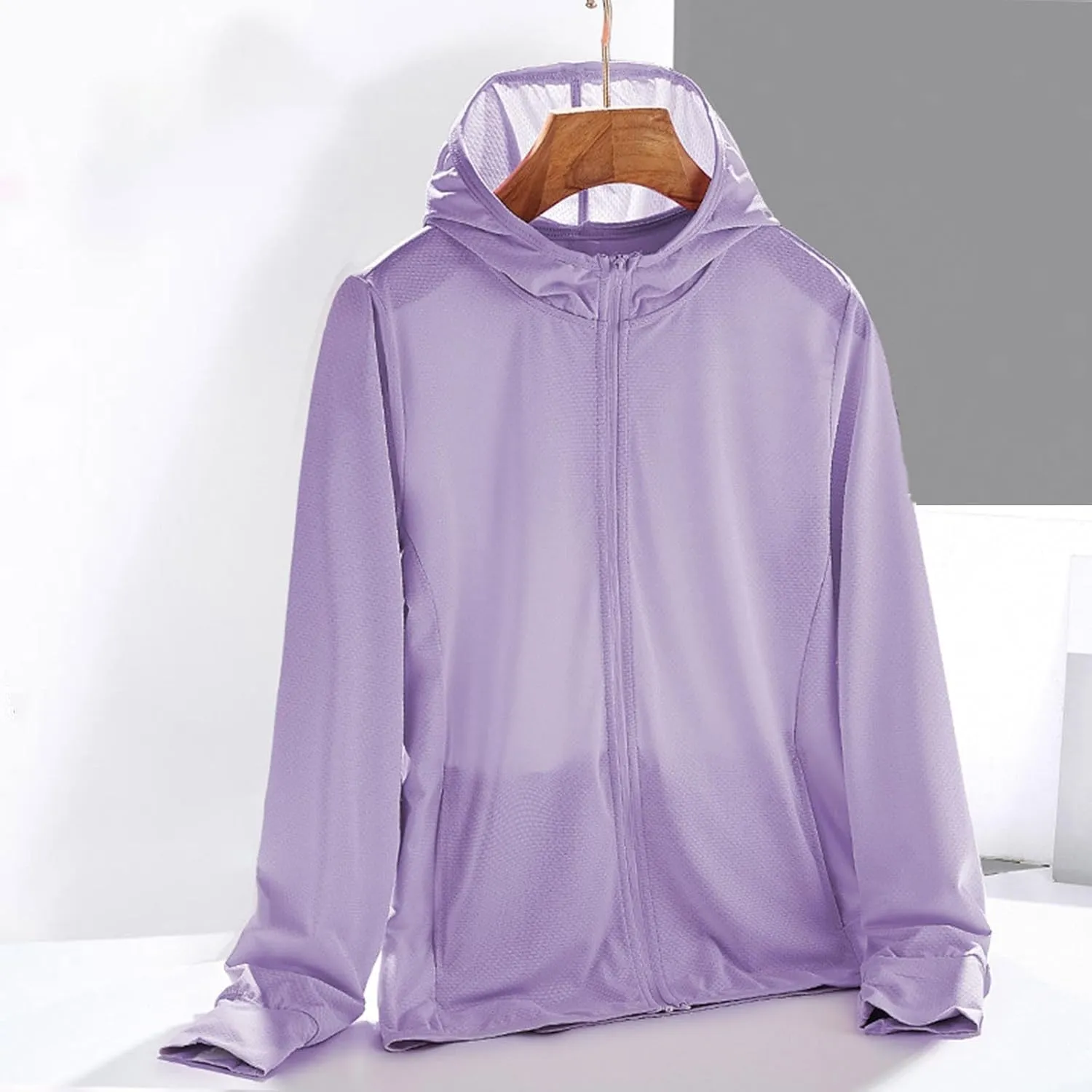 Women's UPF 50  Sun Protection Jacket Summer Long Sleeve UV Shirts Lightweight Zip Up Hoodie for Outdoor Hiking
