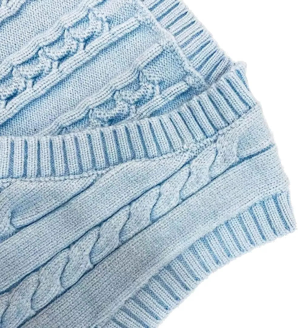 Women's V-Neck Knit Sweater Vest Solid Color Sleeveless Crop Knit Vest Sweaters
