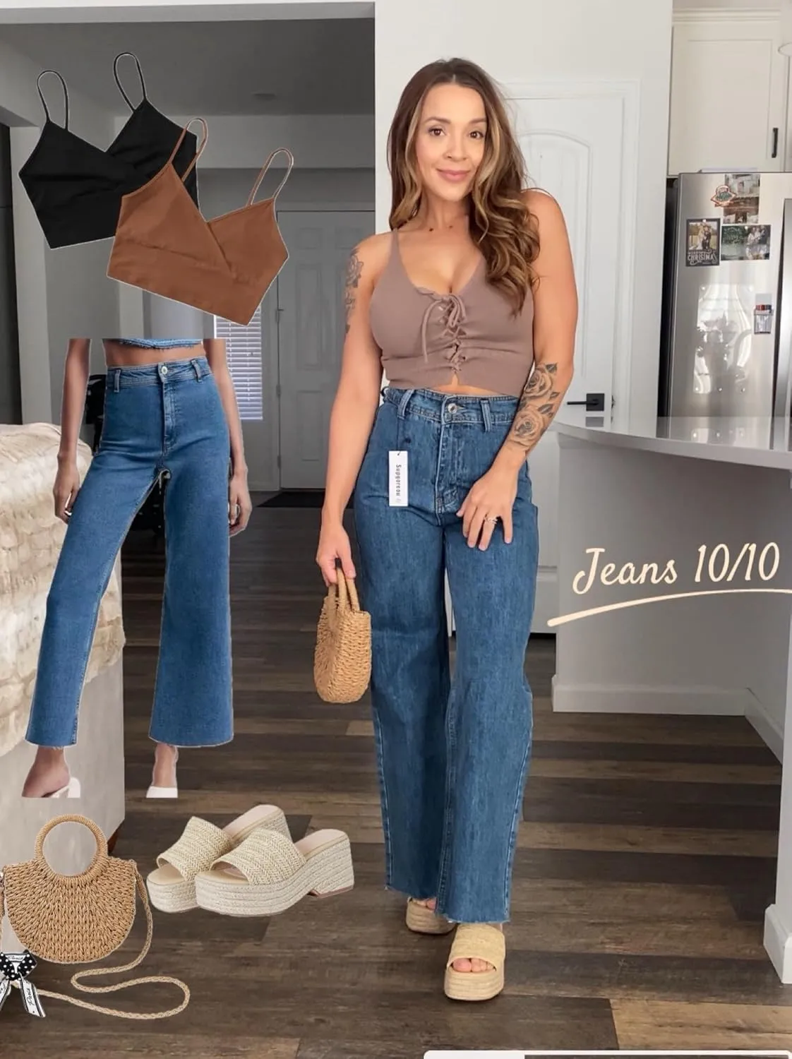 Women's Wide Leg Jeans High Waisted Stretchy Trendy Casual Versatile Work Denim Pants Trousers 2025