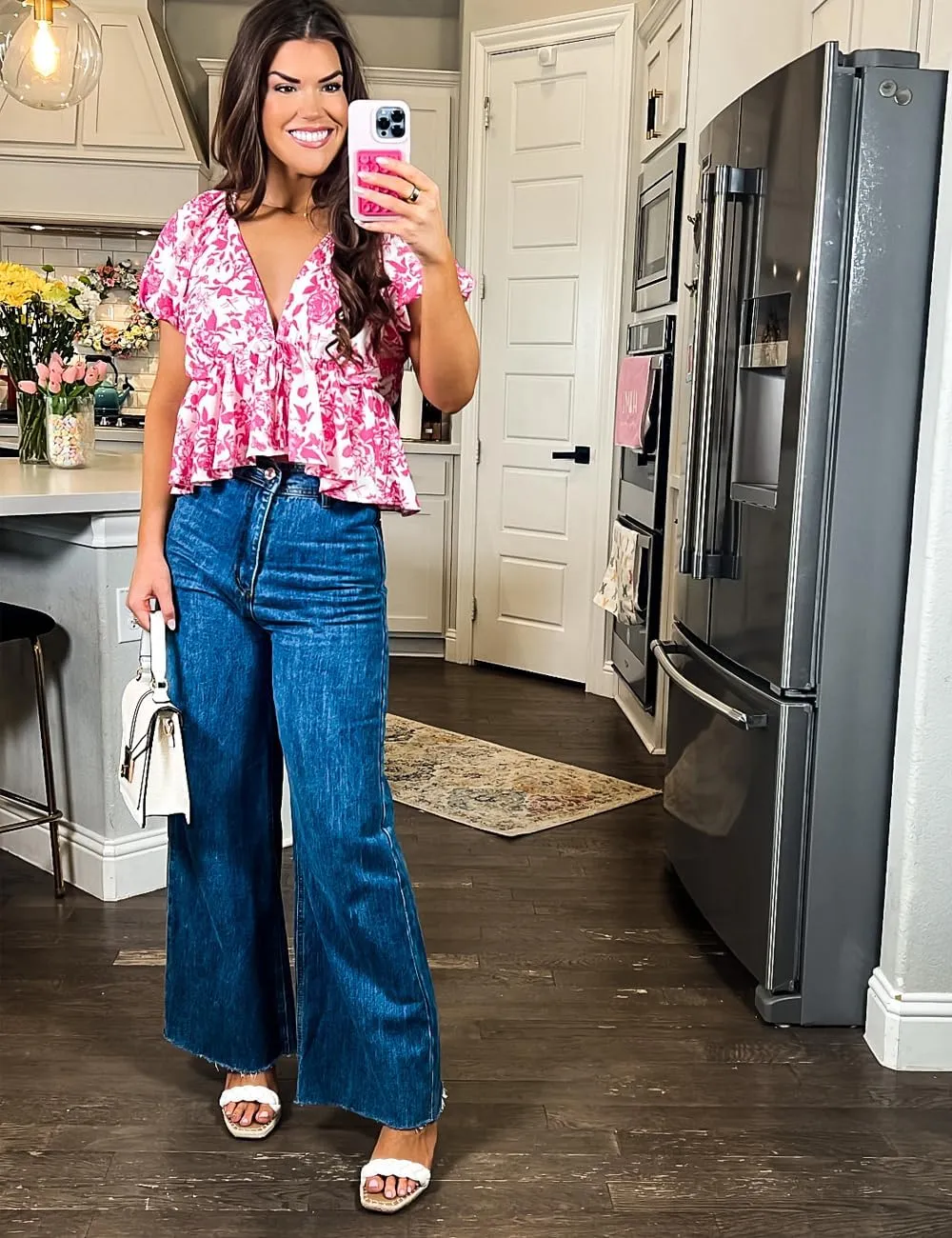 Women's Wide Leg Jeans High Waisted Stretchy Trendy Casual Versatile Work Denim Pants Trousers 2025