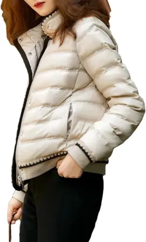 Women's Winter Cotton Jacket Coat Stand-Collar Short Padded Jackets Warm Coats Female Parkas