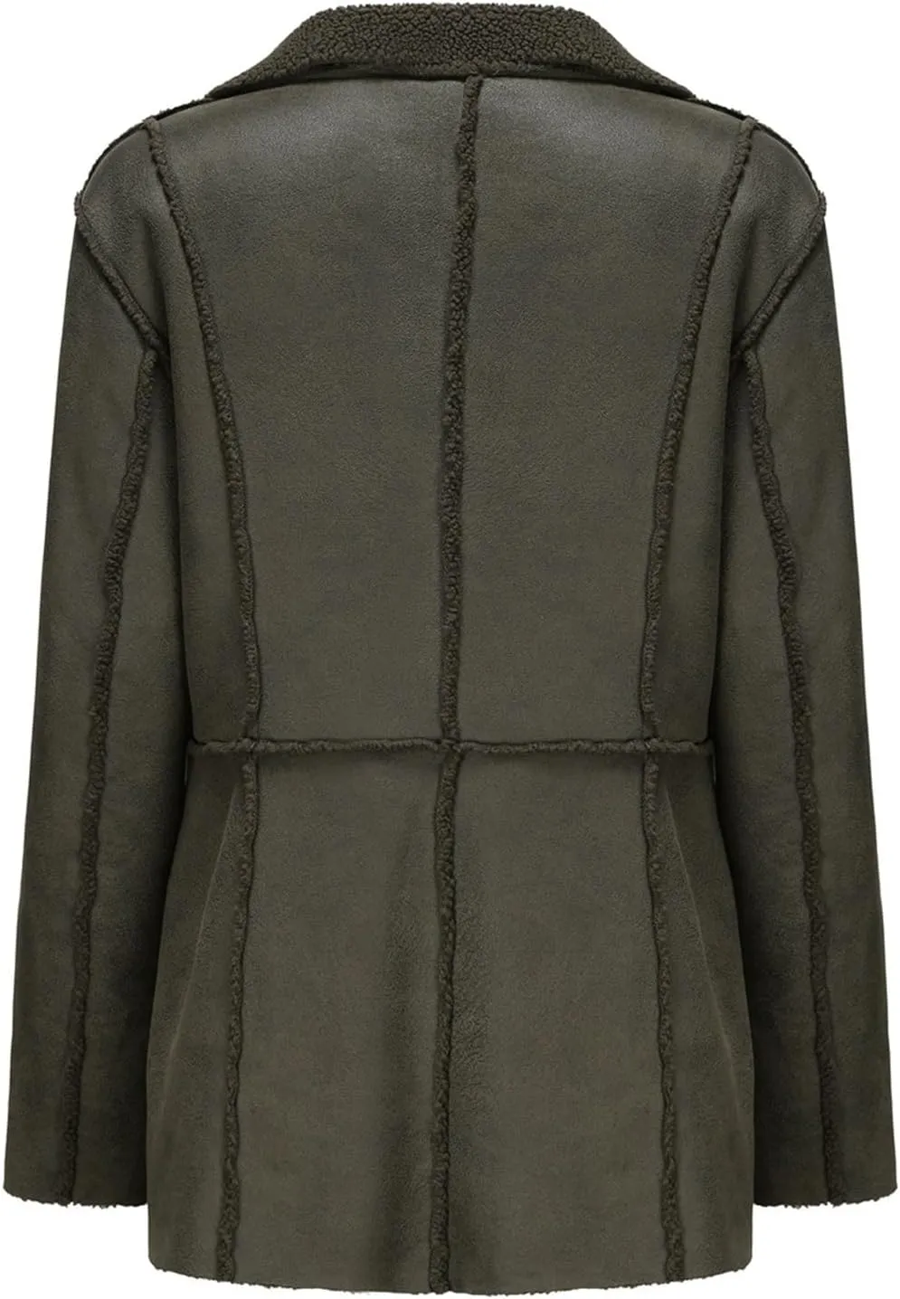 Womens Winter Faux Fur Coats Moto Jackets OversizedShearling Coat Lined Leather Jacket