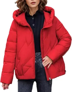 Women's Winter Jacket Female Loose Cotton Jacket Thick Warm Coats Women Solid Color Short Padded Jacket