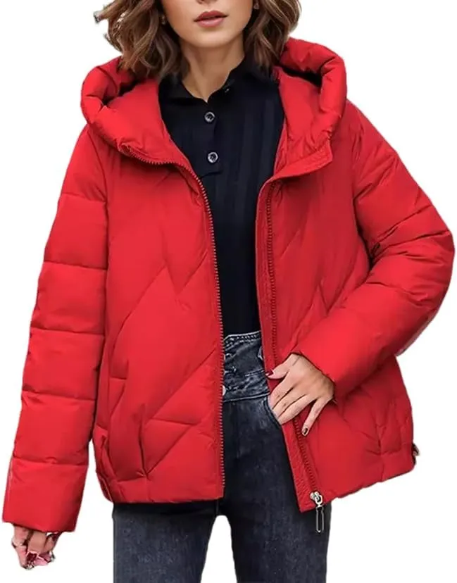Women's Winter Jacket Female Loose Cotton Jacket Thick Warm Coats Women Solid Color Short Padded Jacket