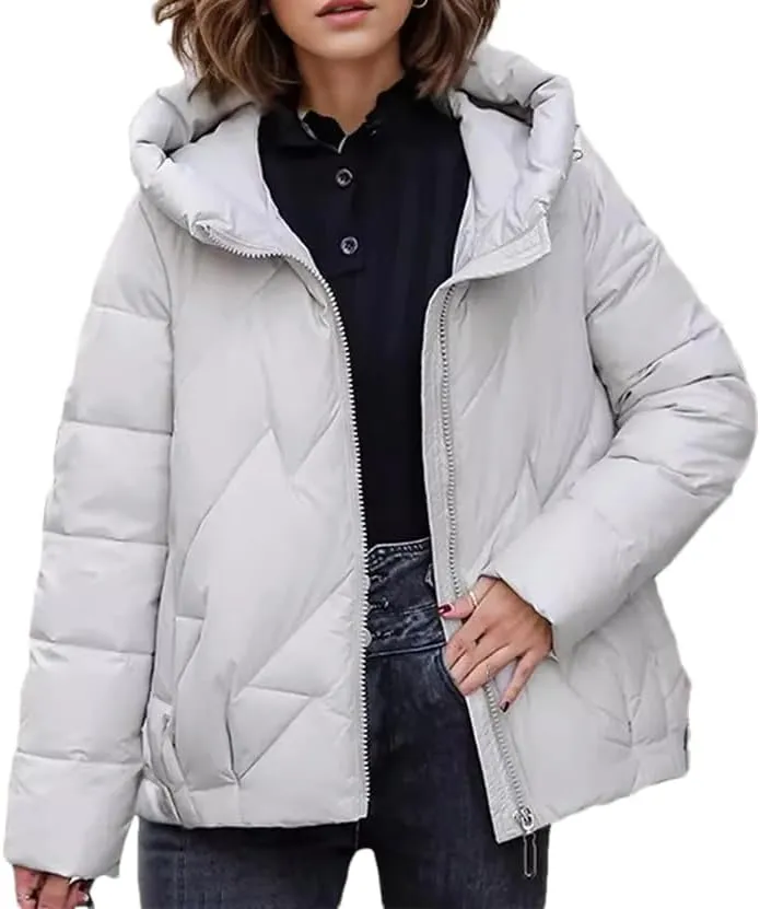 Women's Winter Jacket Female Loose Cotton Jacket Thick Warm Coats Women Solid Color Short Padded Jacket