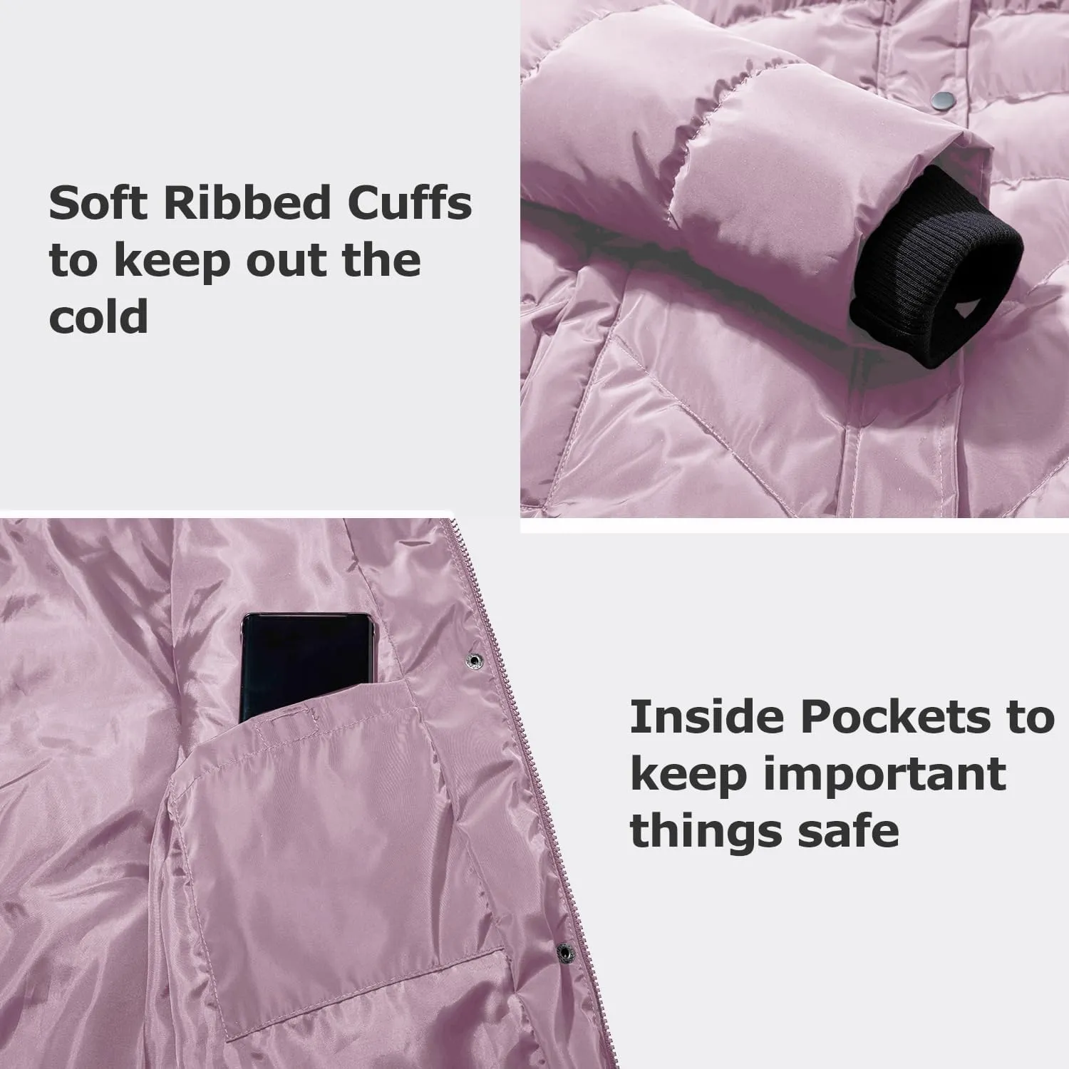 Women's Winter Thicken Coat Warm Long Puffer Jacket with Faux Fur Removable Hood Waterproof Insulated Jacket