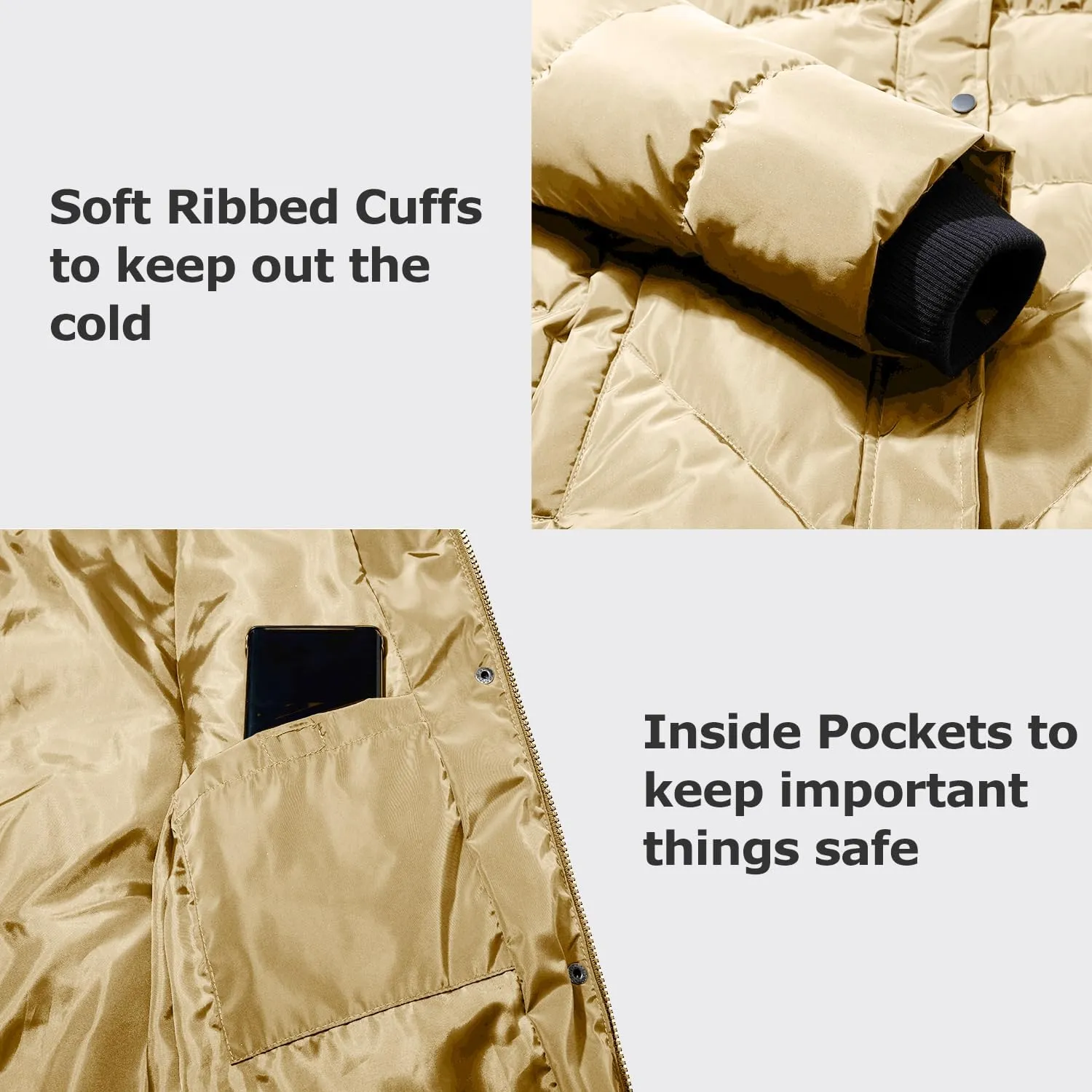 Women's Winter Thicken Coat Warm Long Puffer Jacket with Faux Fur Removable Hood Waterproof Insulated Jacket