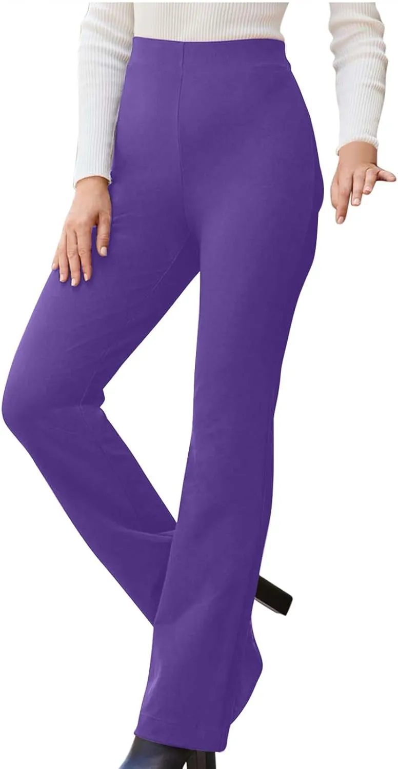 Women's Work Pants Dress Business Casual Pants with Pockets Pull On Office Dress Pants High Elastic Waist Trousers