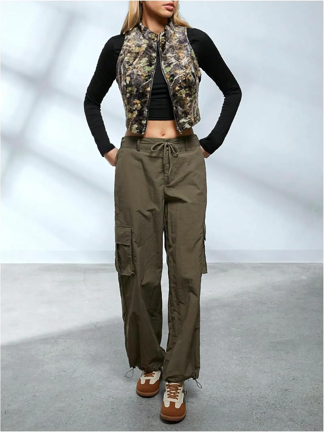 Women's Y2k Leopard Print Cropped Vest Jacket Zip Up Fuzzy Sleeveless Cheetah Outwear