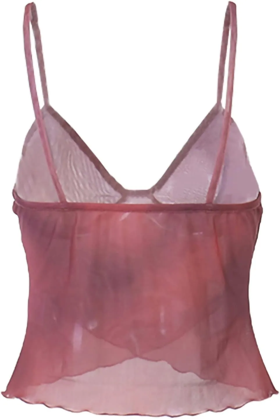 Y2K Mesh Cami Top for Women Sleeveless V Neck Open Front Cami Vest Top Spaghetti Strap Going Out Top