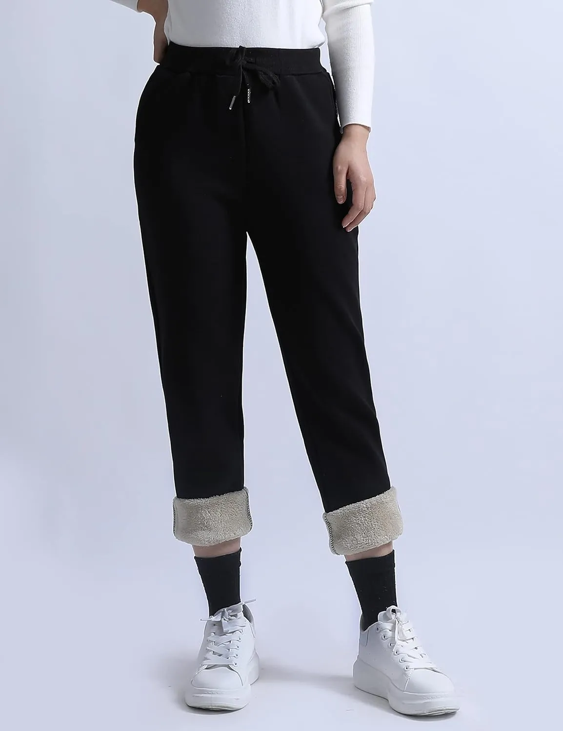 Yeokou Warm Sweatpants Womens Fleece Sherpa Lined Winter Active Running Jogger Pants