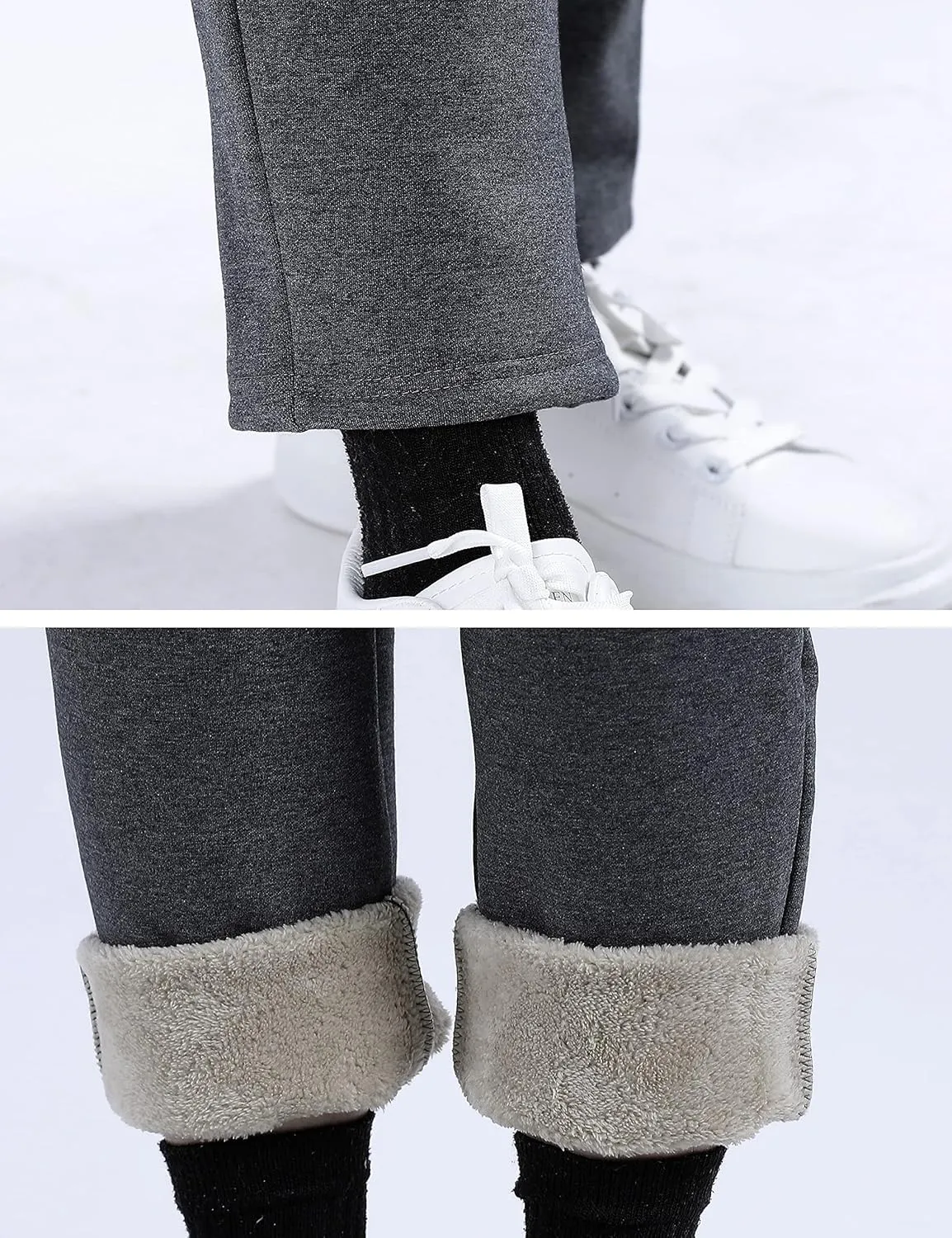 Yeokou Warm Sweatpants Womens Fleece Sherpa Lined Winter Active Running Jogger Pants