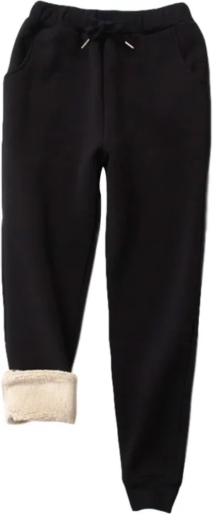 Yeokou Warm Sweatpants Womens Fleece Sherpa Lined Winter Active Running Jogger Pants