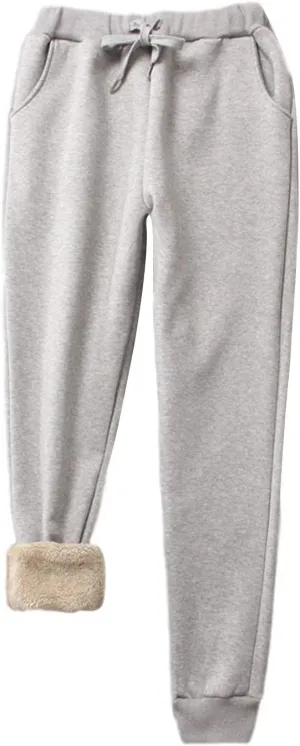 Yeokou Warm Sweatpants Womens Fleece Sherpa Lined Winter Active Running Jogger Pants