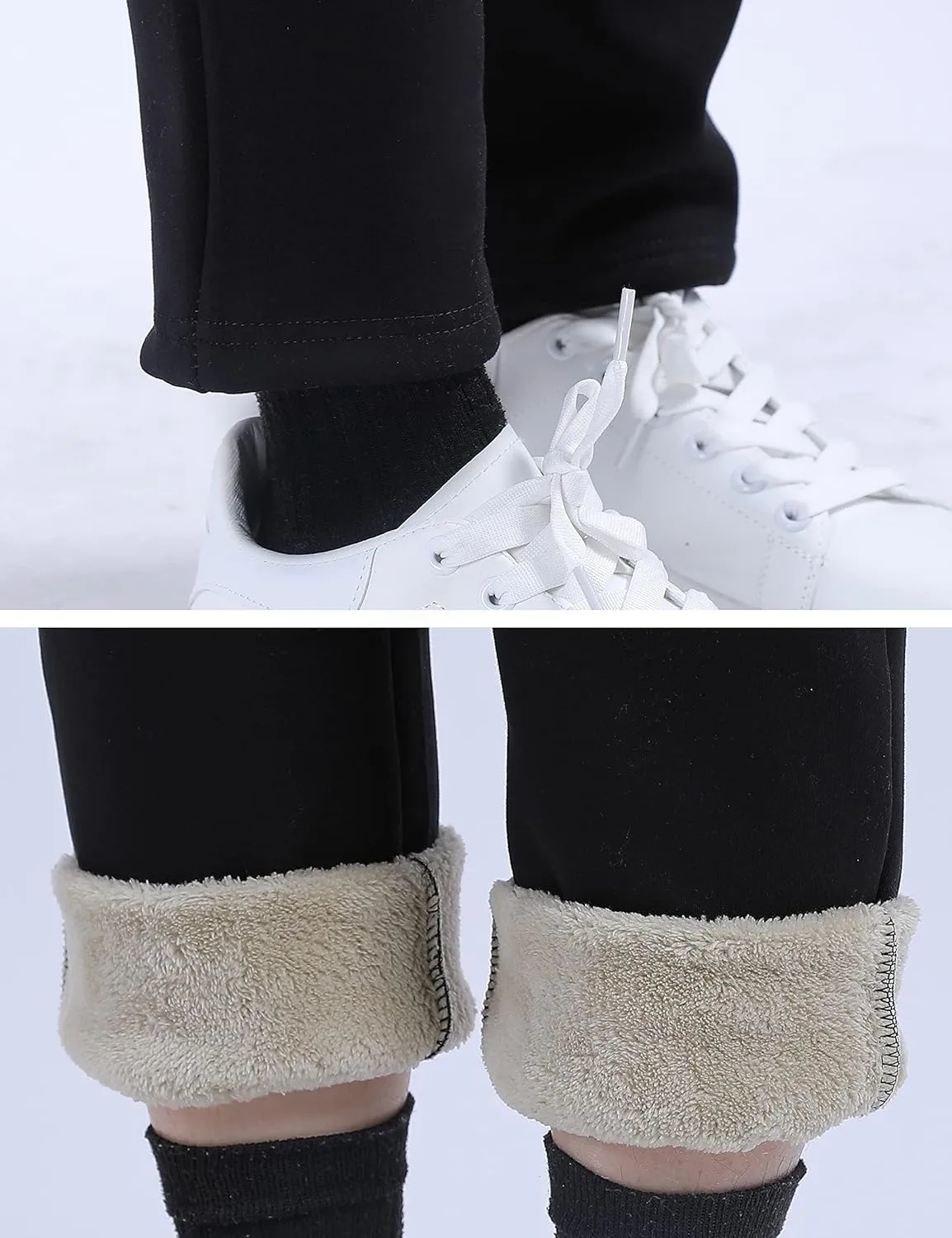 Yeokou Warm Sweatpants Womens Fleece Sherpa Lined Winter Active Running Jogger Pants