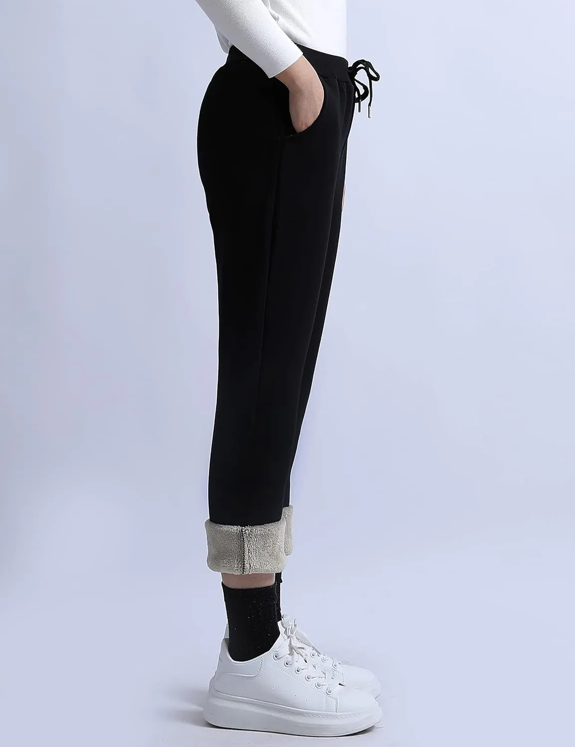 Yeokou Warm Sweatpants Womens Fleece Sherpa Lined Winter Active Running Jogger Pants
