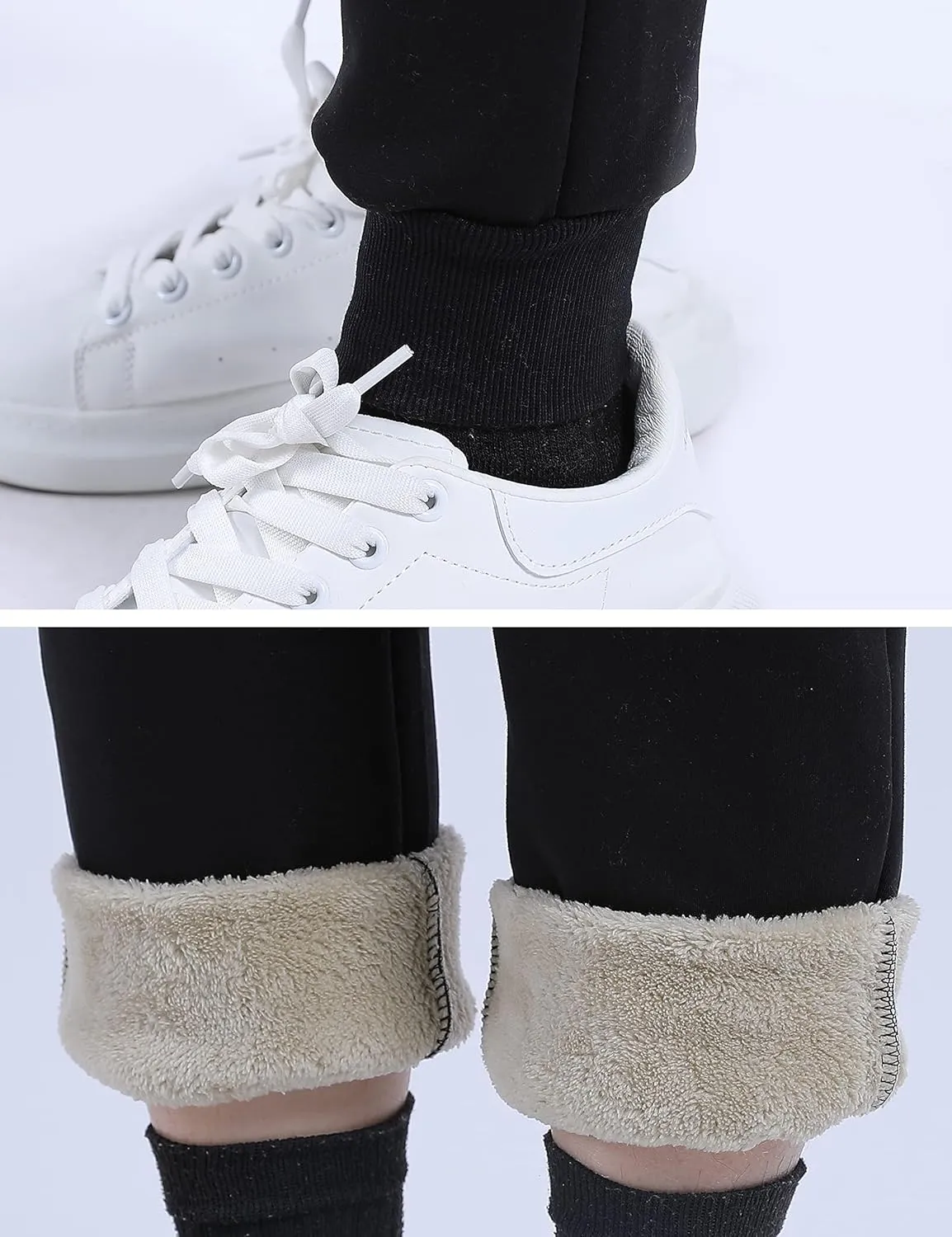 Yeokou Warm Sweatpants Womens Fleece Sherpa Lined Winter Active Running Jogger Pants