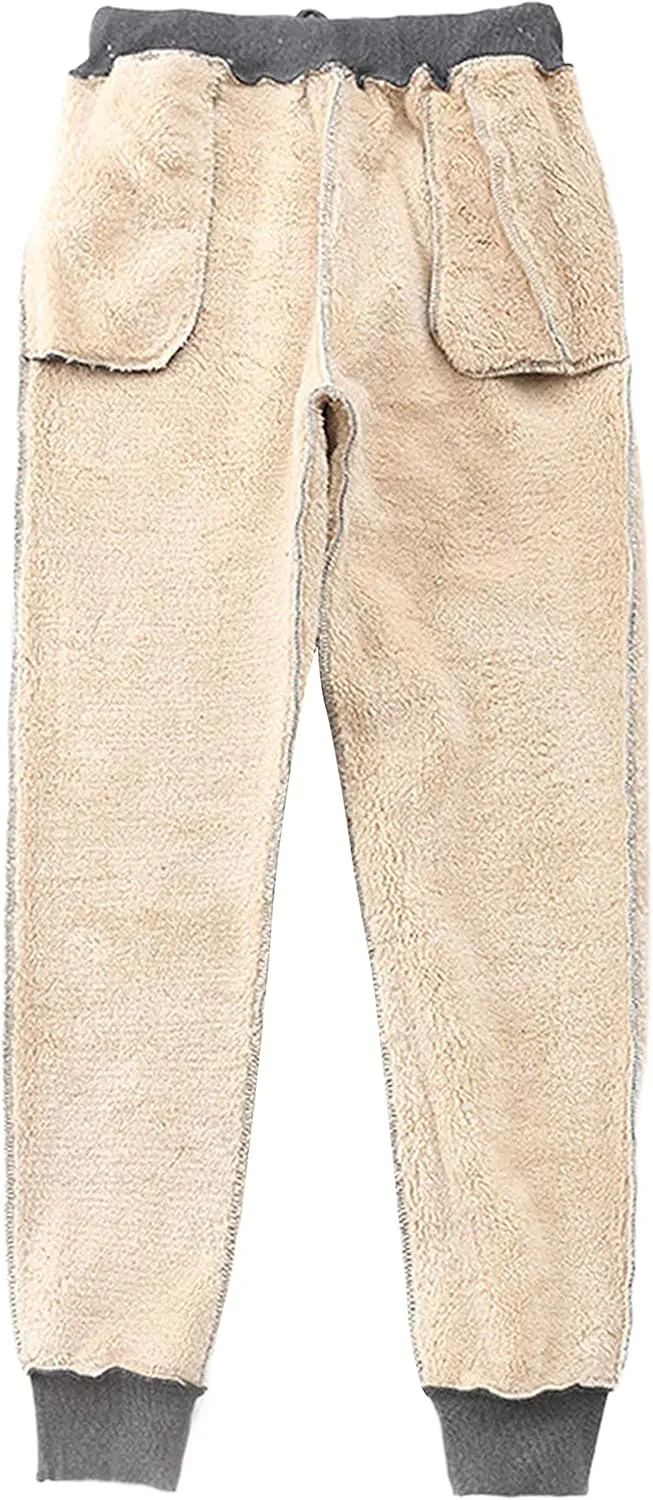 Yeokou Women's Warm Sherpa Lined Athletic Sweatpants Jogger Fleece Pants
