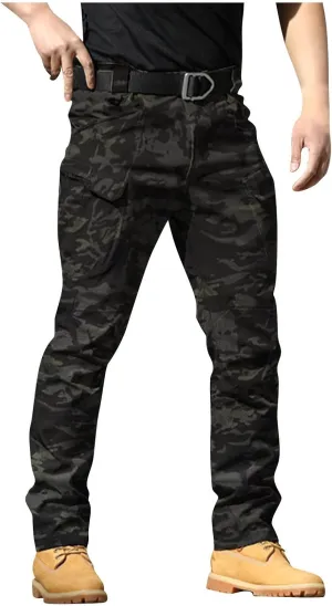 Ymosrh Men's Cargo Work Pants Casual Hiking Tactical Lightweight Ripstop Water Resistant Military Combat Trousers, M-3XL