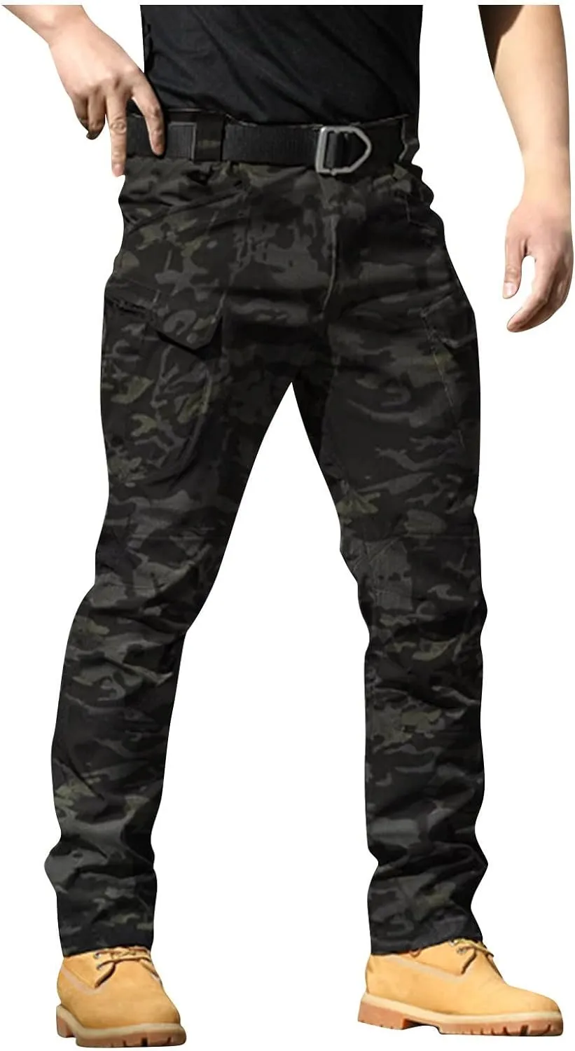Ymosrh Men's Cargo Work Pants Casual Hiking Tactical Lightweight Ripstop Water Resistant Military Combat Trousers, M-3XL