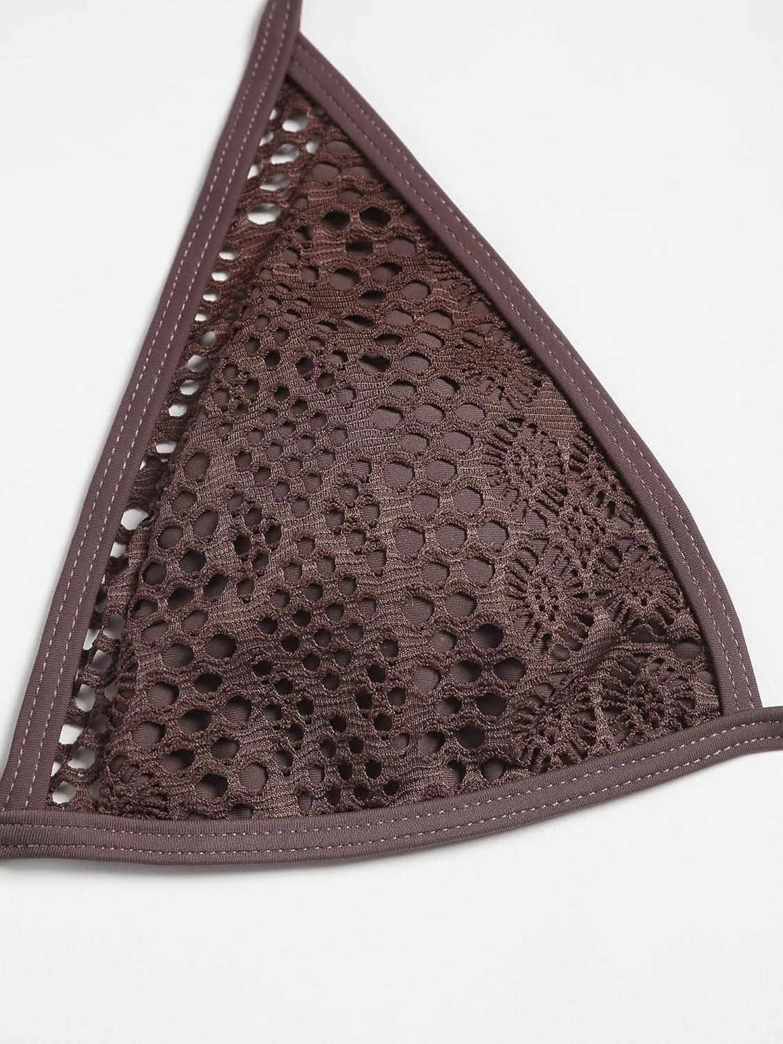 ZAFUL Women's Halter Bikini Set Crochet Triangle Two Piece Bathing Suit Side Tie Swimwear
