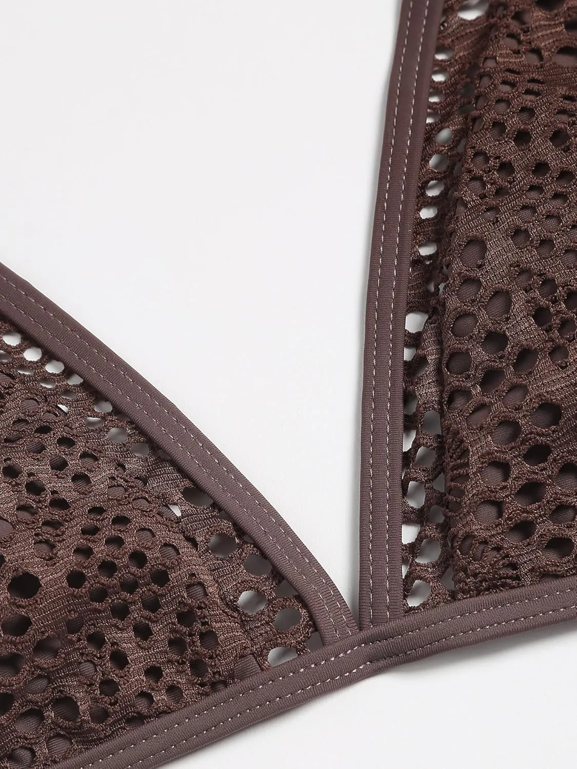 ZAFUL Women's Halter Bikini Set Crochet Triangle Two Piece Bathing Suit Side Tie Swimwear