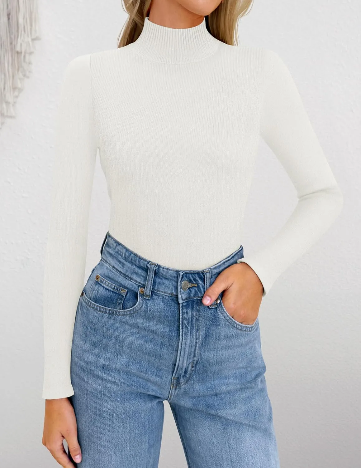 ZESICA Women's Fleece Sherpa Lined Sweater Winter Thermal Shirts Long Sleeve Mock Neck Slim Fitted Pullover Tops