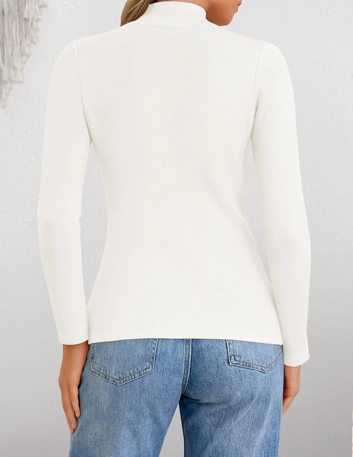 ZESICA Women's Fleece Sherpa Lined Sweater Winter Thermal Shirts Long Sleeve Mock Neck Slim Fitted Pullover Tops