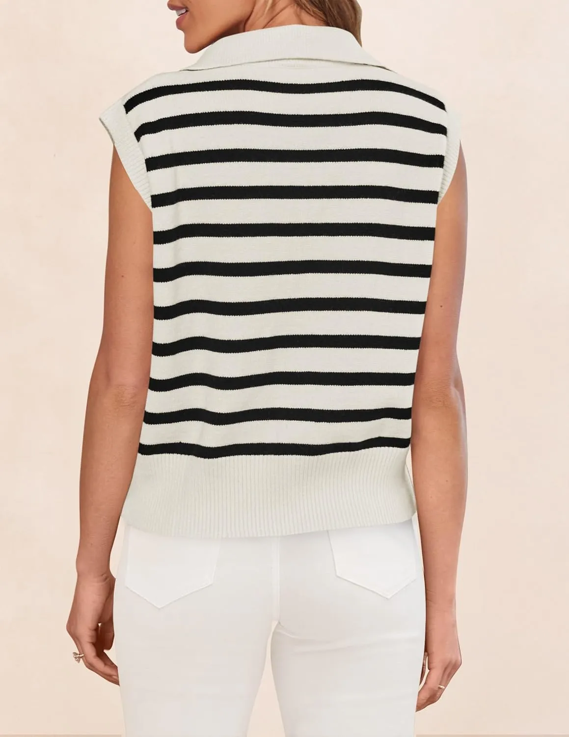 ZESICA Women's Summer Sweaters Vest 2025 V Neck Cap Sleeve Sleeveless Ribbed Knit Spring Tank Tops
