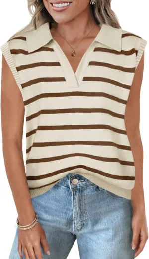 ZESICA Women's Summer Sweaters Vest 2025 V Neck Cap Sleeve Sleeveless Ribbed Knit Spring Tank Tops